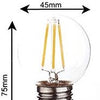 Enzo hp led kogel e27 1-10w 2200k filament helder - led7938
