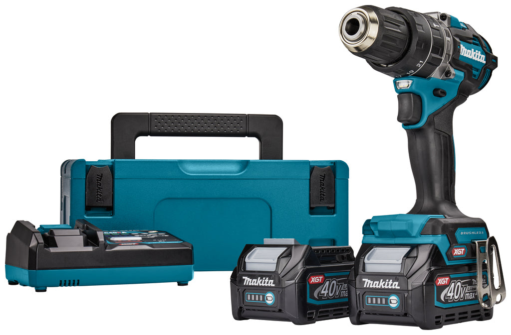 Makita hp002gd201 | Trapano/avvitatore a percussione max 40 V | Batteria da 2,5 Ah (2 pezzi) + caricabatterie rapido | in mbox-hp002gd201