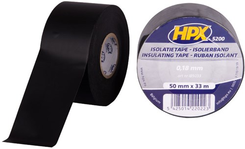 Cinta aislante de pvc hpx | negro | 50 mm x 33 m - ib5033 | 24 piezas ib5033