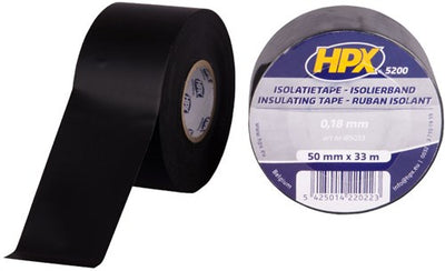 Cinta aislante de pvc hpx | negro | 50 mm x 33 m - ib5033 | 24 piezas ib5033