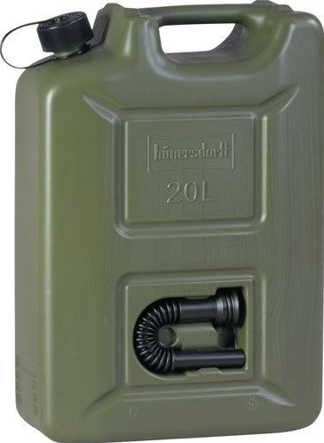 Hunersdorff fuel canister | capacity 20 l | olive green hdpe | l350xw165xh495mm | 1 piece - 802000 - 802000