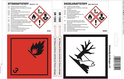 Etichetta autoadesiva Hünersdorff hunersdorff | lunghezza 275mm| larghezza 182mm | lunghezza 275mm| larghezza 182mm | benzina diesel bianco lucido | 1 pezzo - 306101 306101