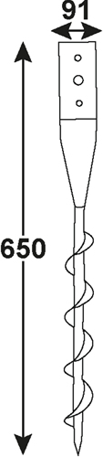 Soporte de poste Connex 91x91x650 (tornillo) vvz - hv4336