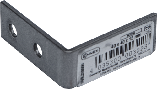 Connex gebog. winkelhaak 40x40x15 rvs - hvrj20000