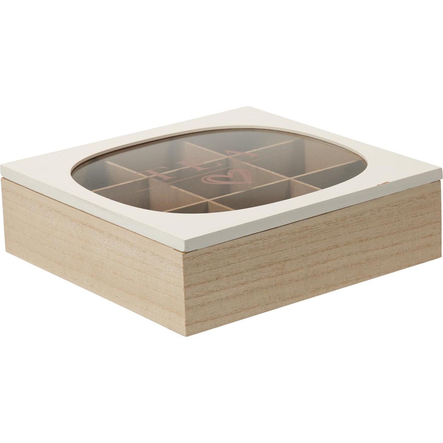 Caja de té Home Styling madera 24x24cm