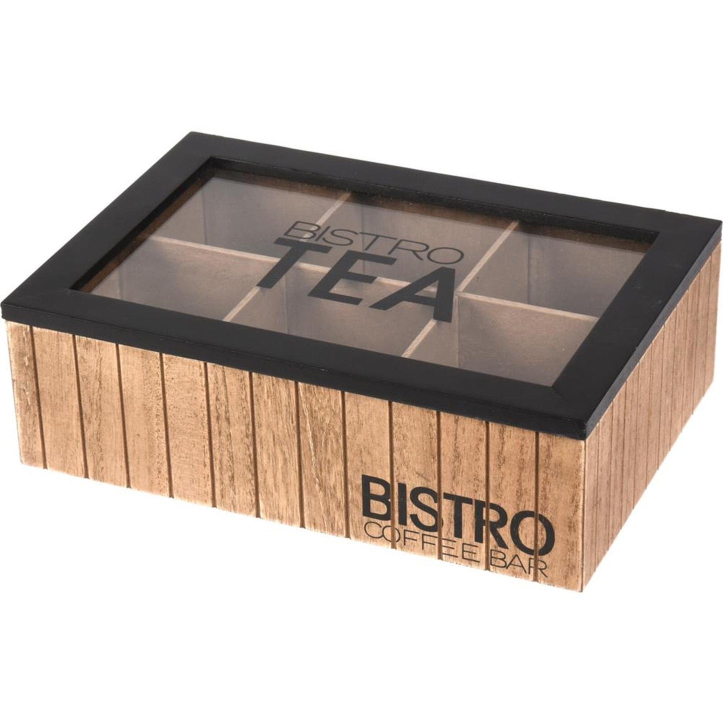 Excelente menaje para el hogar caja de té bistro 6 compartimentos 24x16,5x7,5cm