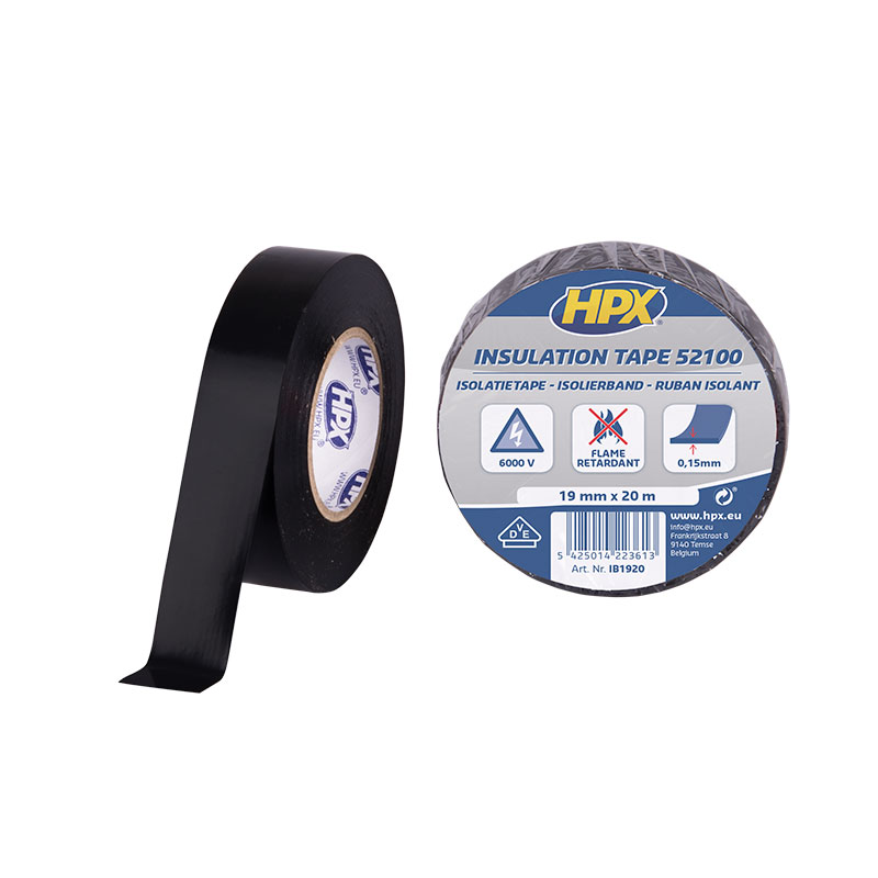 Cinta de aislamiento HPX HPX Black 19mmx20m