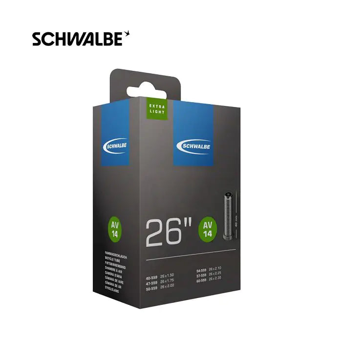 Schwalbe Tubo interno AV14 Extra Light 26 40 62-559 40 mm Ventiel