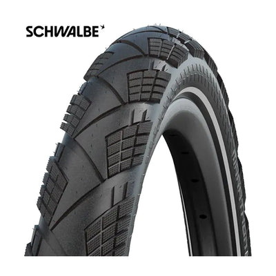 Banda pieghevole Schwalbe Maratona Efficienza Super Race V-GUARD 27,5 x 2,15 55-584-BLACK con riflesso