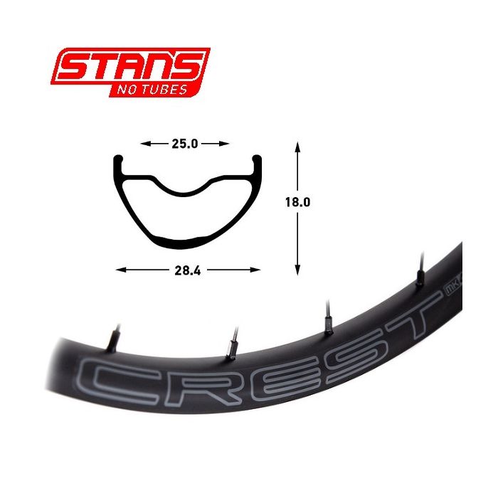 Cerchio Stans notubes Stan's Crest MK4 - 29'' - 32 fori - nero grigio