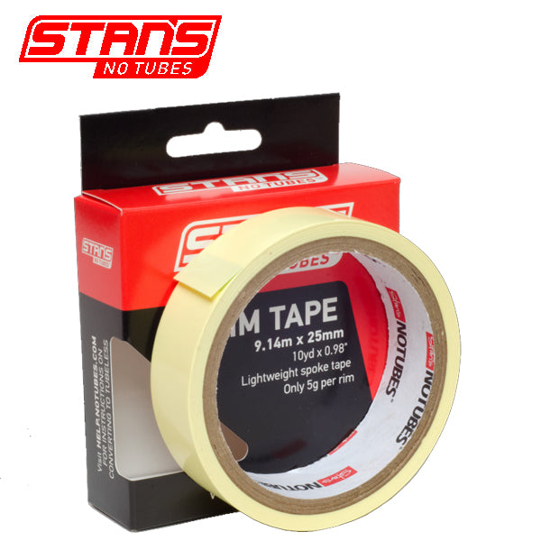 Fondo de llanta Stans notubes cinta amarilla 25 mm de ancho rollo 9 metros (10yd) as0033