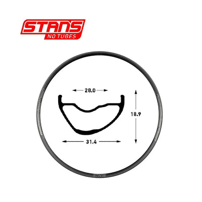 Stans notubes rim arch mk4 27.5 650b 32h black gray snt