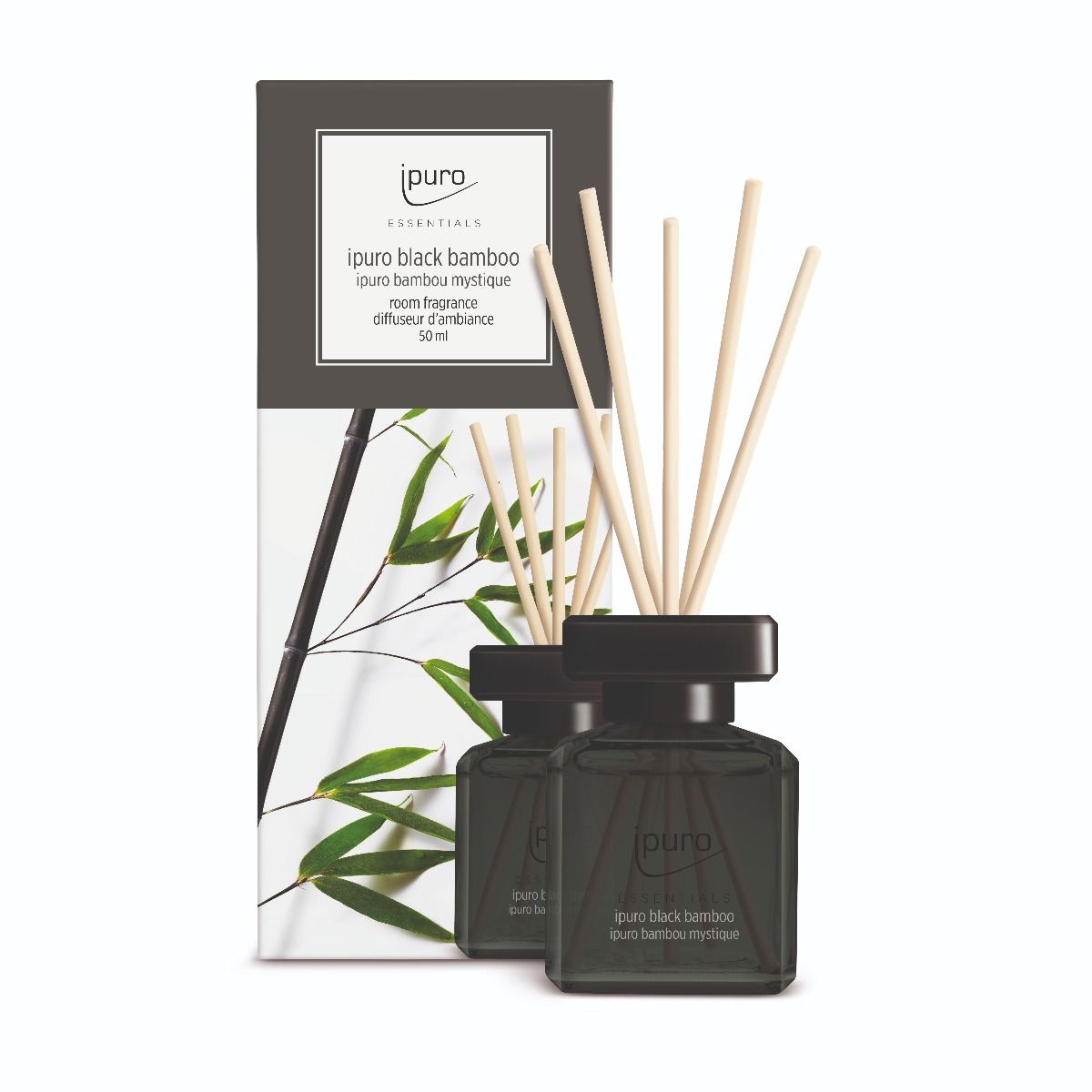 Ipuro ipuro geurdiffuser in bambù nero 50 ml