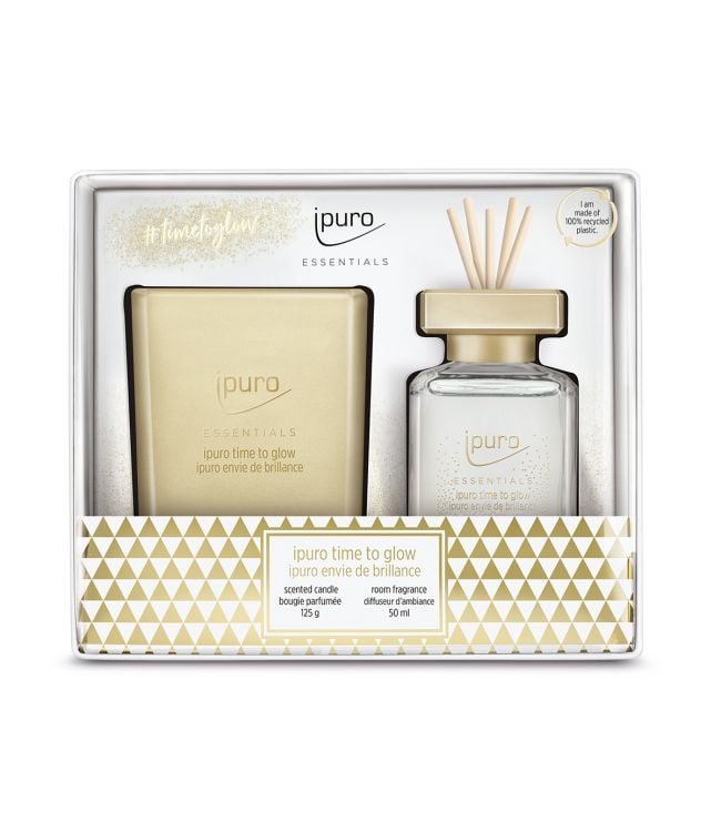 Ipuro ipuro geurdiffuser tiempo para brillar 50 ml + vela perfumada 125gr