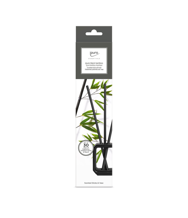 Ipuro Ipuro Stick profumati Vase Set Blamboo Black