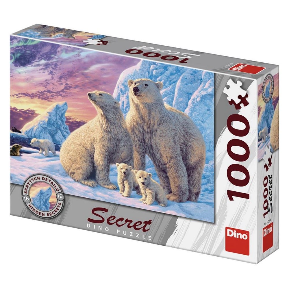 Dinotoys dino puzzle - orsi polari con segreti nascosti - 1000 pezzi
