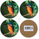 Sottobicchieri animali in legno Martin Pescatore 4 pezzi ø10cm