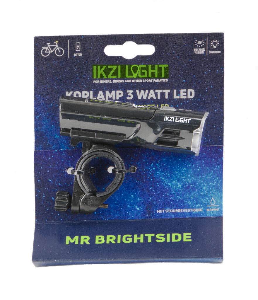 IKZI-Light koplamp Alu LED Mr. Brightside Hi-Tech batt.