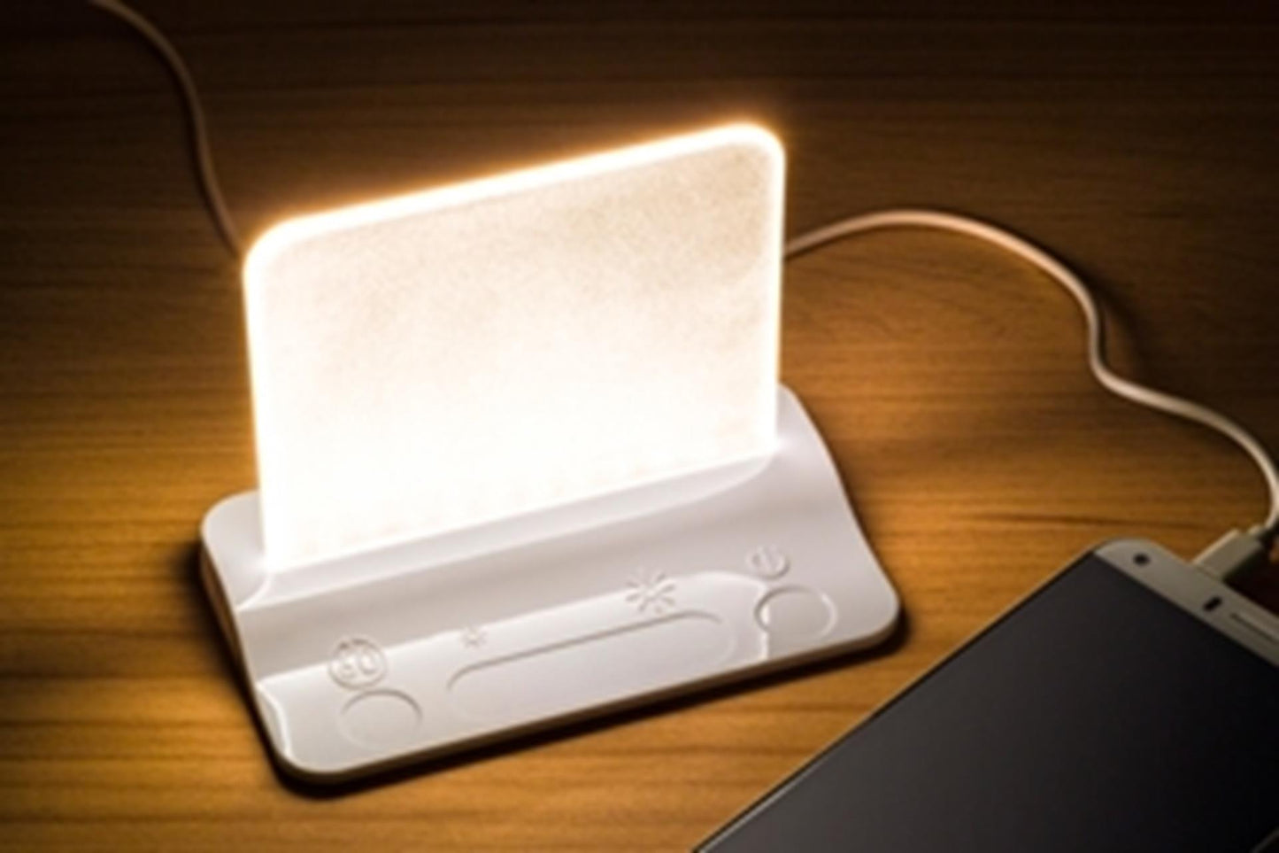 Lampada da tavolo USB LED integrale Cozydecor bianca dimmerabile