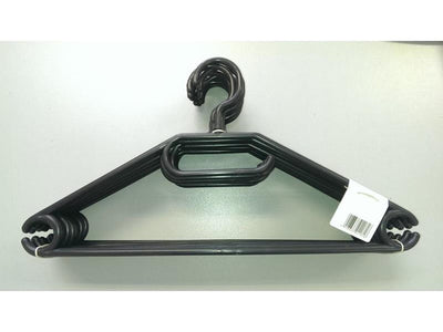 Perchas plástico 41cm negro 10uds