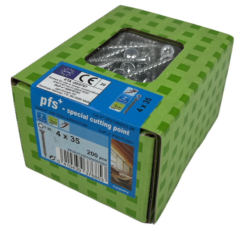 Pgb-Europa pfs+ | vite per truciolare pfs+ vzk-t ø 4,0x35 zn - 200 pezzi - pfwvtv001004000353