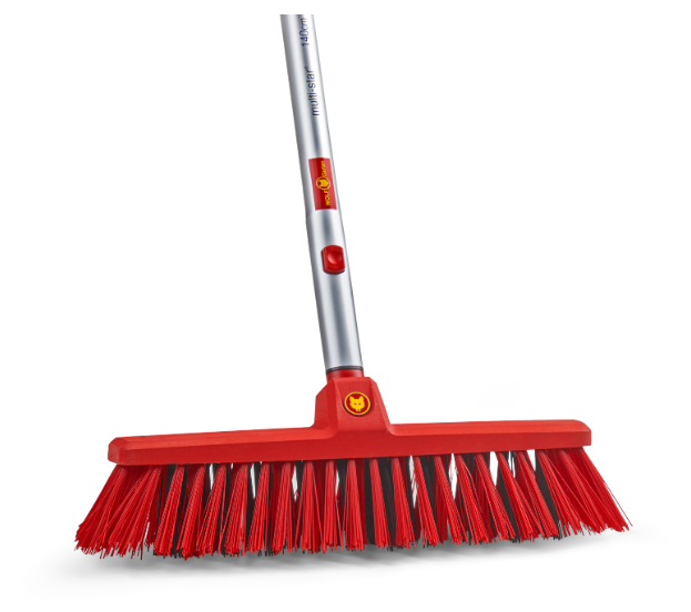 Wolf-garten straatbezem sb 400 m + essenhouten steel zm 140 set (rood houtkleur)