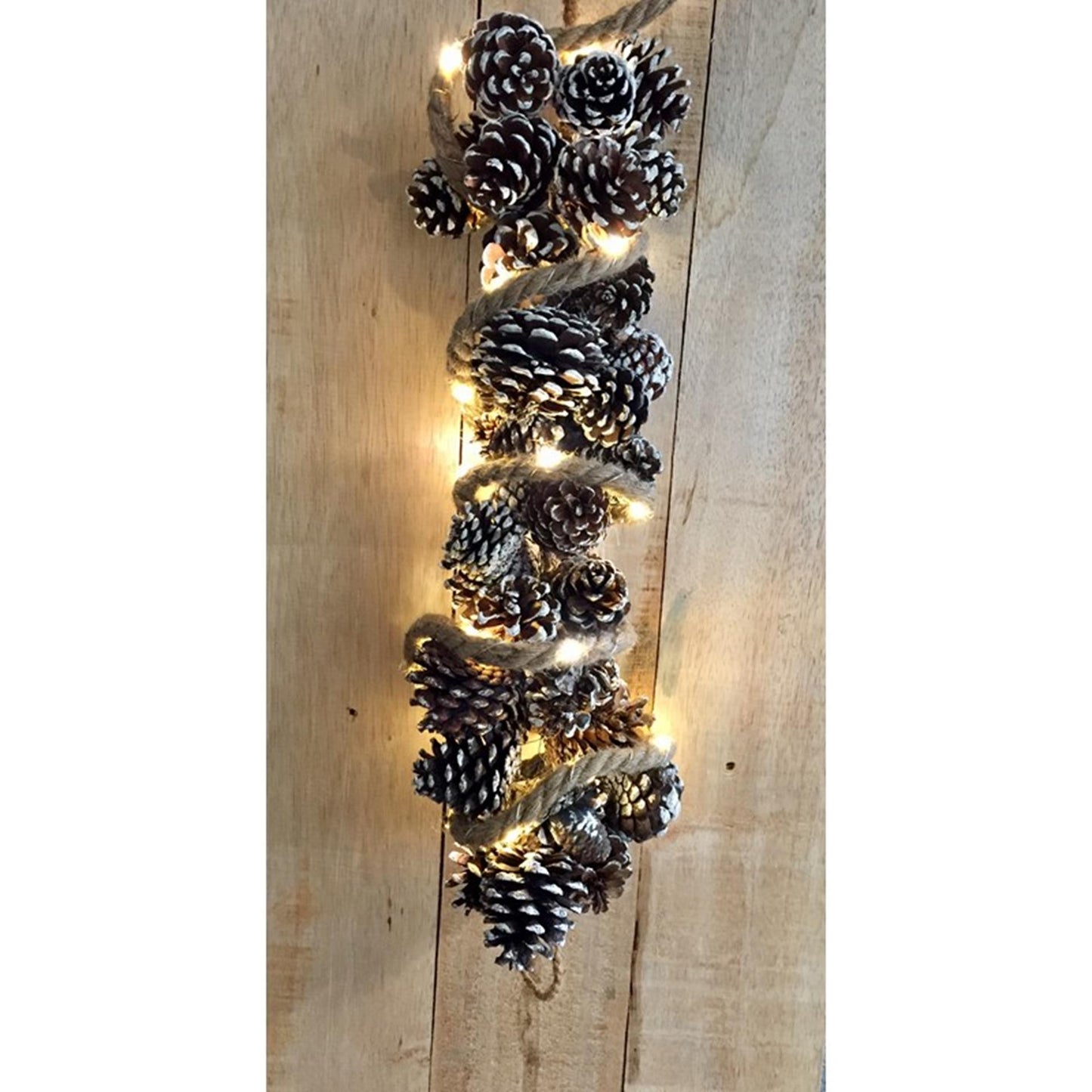 Colecciones naturales cuerda de yute con 20 LED 100cmx1,2cm