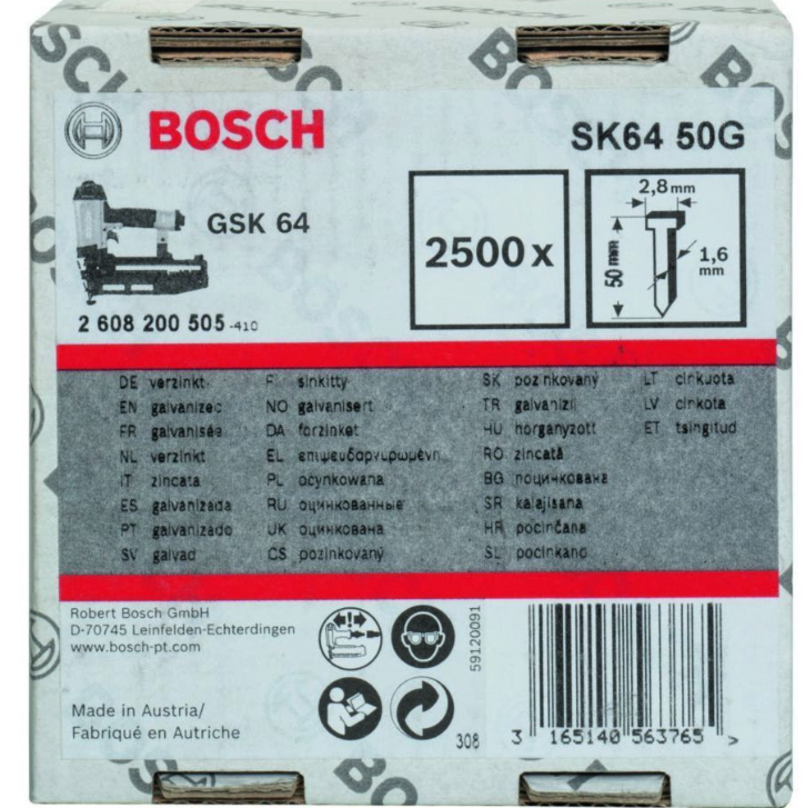 Accessori Bosch chiodo a testa svasata sk64 50 g - 2608200505