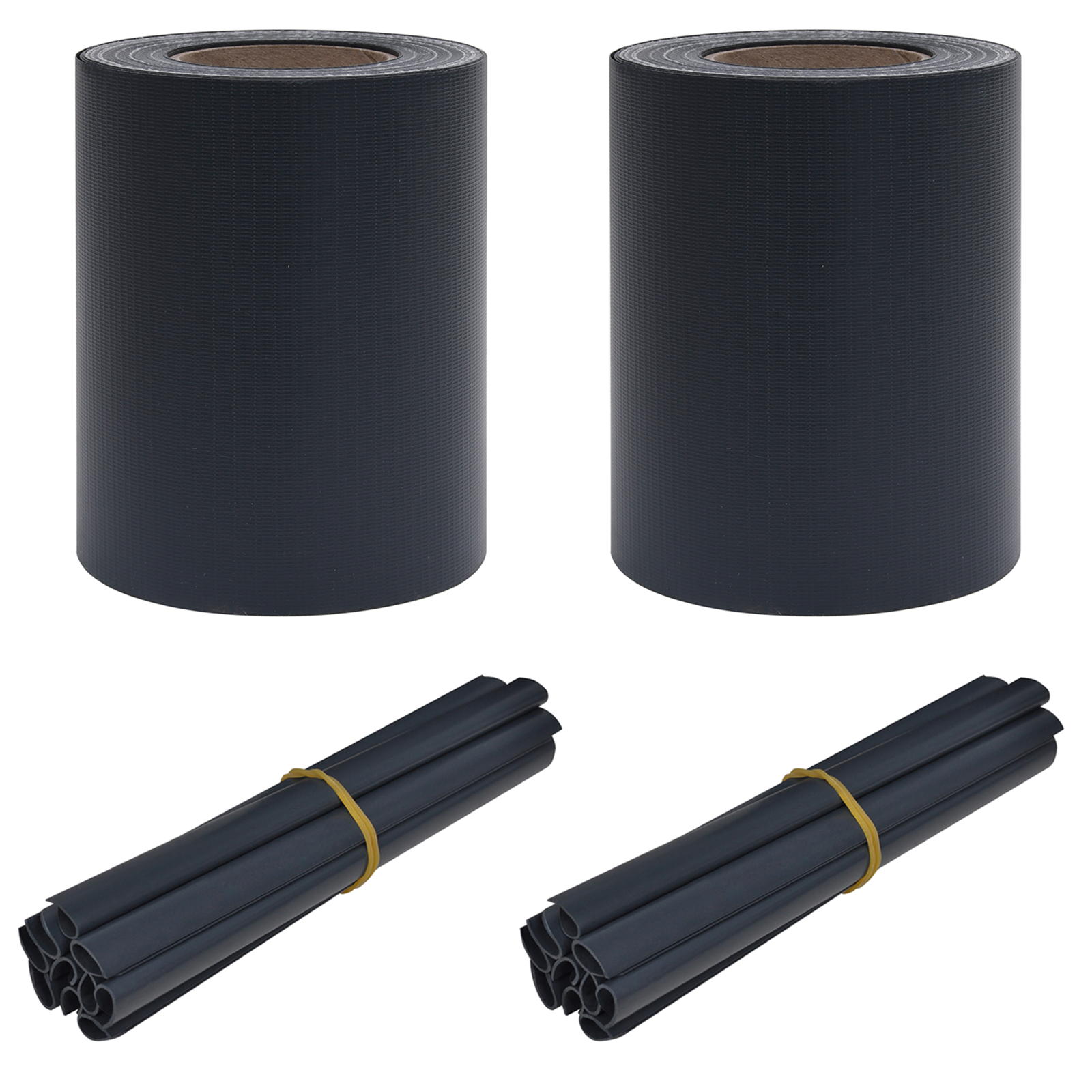 Vidaxl tuin privacyschermen 2 pcs donkergrijs 35 x 0,19 m pvc