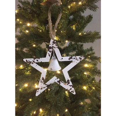 Natural collections pendant star with bell metal 21x5x21cm