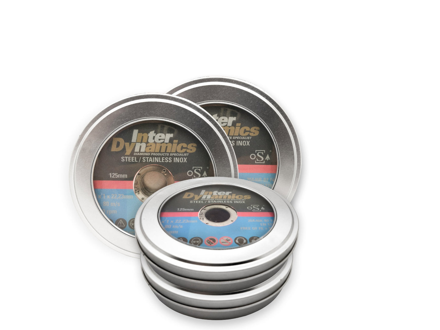 Discos de corte para envases de hojalata Inter Dynamics | 125 x 22,23 mm | 10 piezas - 395125