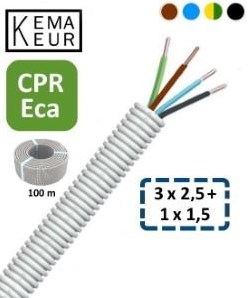 Enzo installatiebuis flexibel 5 8 (16mm) bedraad grijs 100m - 1276010