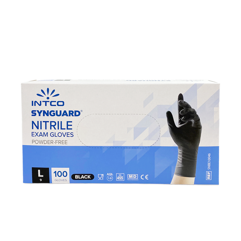 Guanti Intco Synguard nitrile nero l 100 pezzi