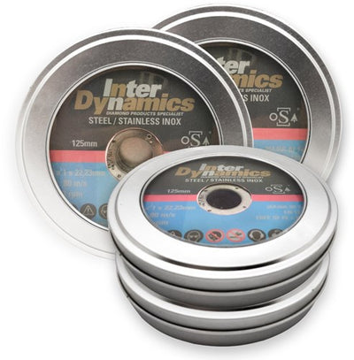 Discos de corte para envases de hojalata Inter Dynamics | 125 x 22,23 mm | 10 piezas - 395125