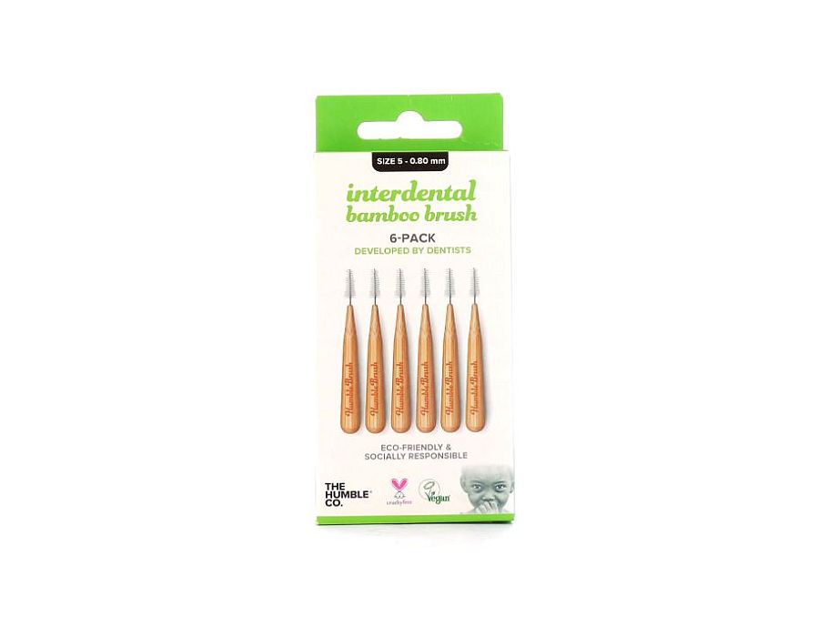 The humble co. interdental borsteltje 6 st - groen - 0.80 mm