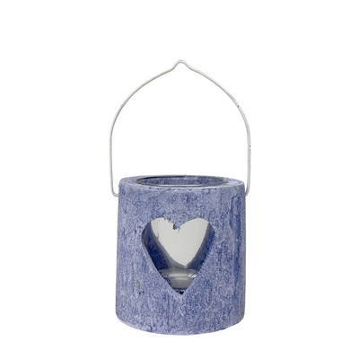 Lanterna J-line cuore blu ø10x10cm