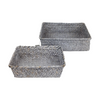 Set di cestini J-line in vimini grigio 22x22x7cm