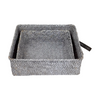Set di cestini J-line in vimini grigio 22x22x7cm