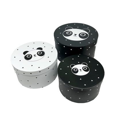 Scatole portaoggetti J-line panda ø32x18cm 3 pezzi