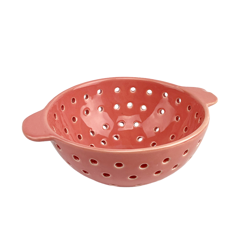 Scolapasta in ceramica J-line corallo ø16,5x8cm