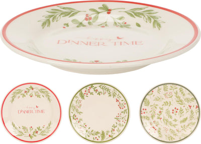 Home Styling Plato de postre navideño loza ø19cm