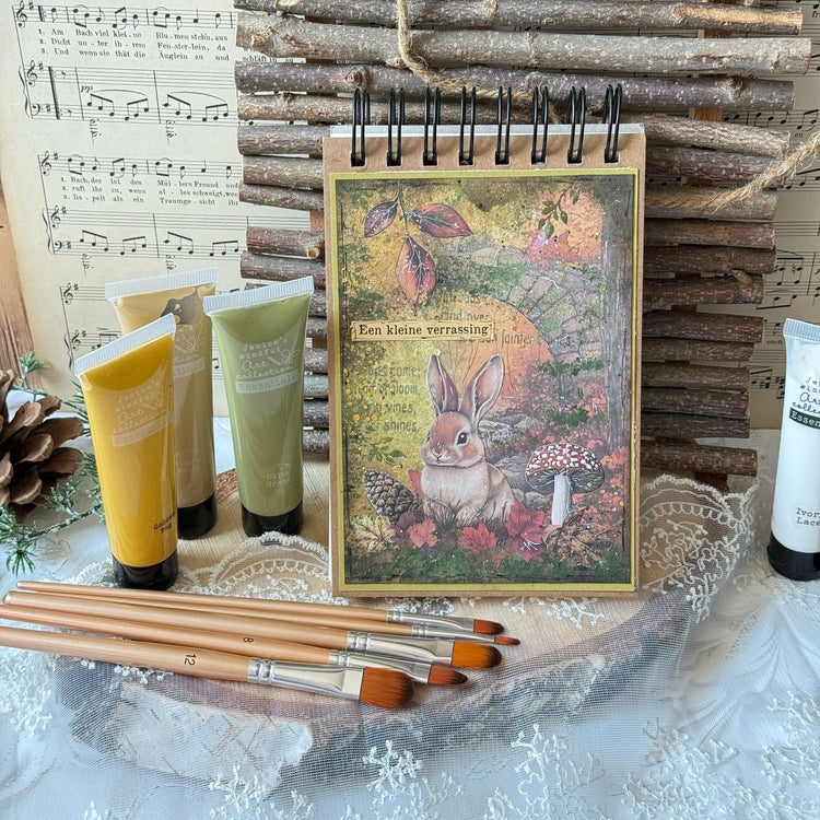 Studio light • jenine's mindful art brush set filbert, size 2-4-6-8-10 essentials 75x220x10mm 5 pieces