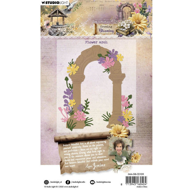 Luz de estudio • arco de flores troquelado de corte en flor creciente
