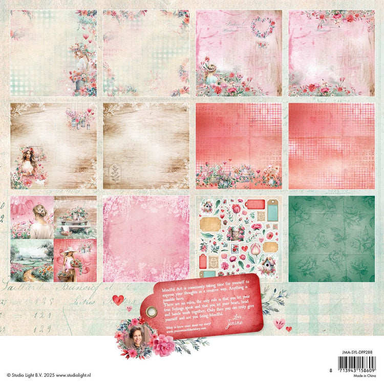 Studio light • jenine's mindful art designer paper pad sending you love double-sided scrapbooking