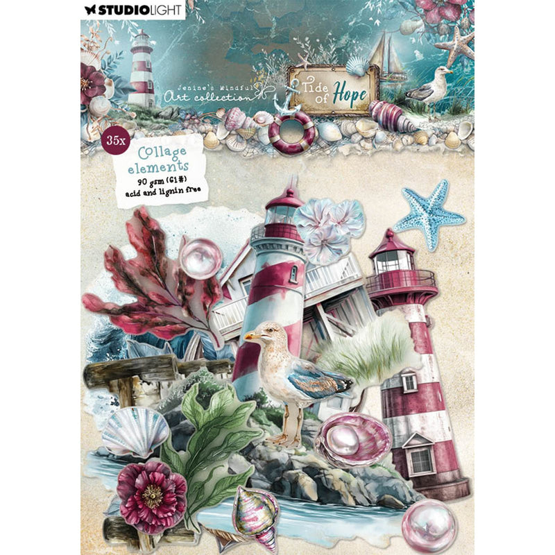Luce da studio • marea di speranza elementi di carta 35 elementi di collage