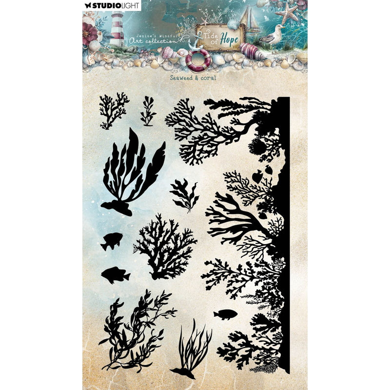 Luce da studio • marea di speranza corallo di alghe con timbro trasparente