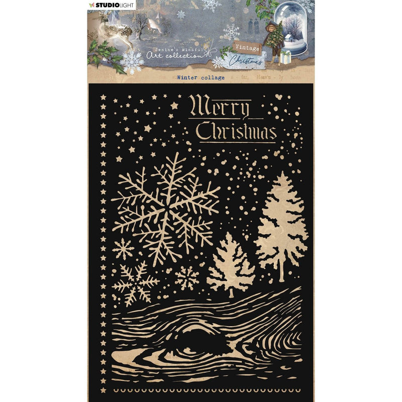 Studio light • vintage christmas mask winter collage
