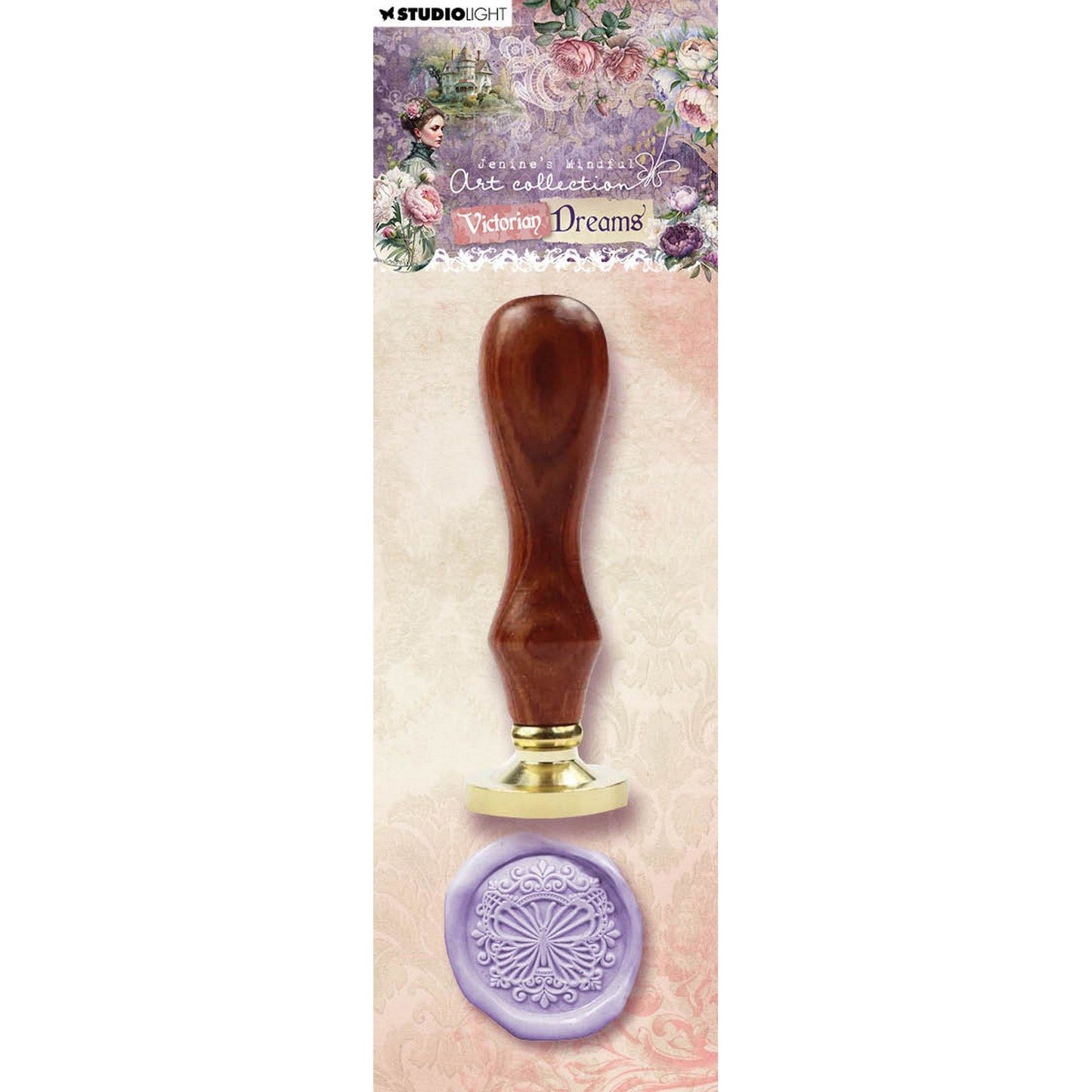 Studio light • victorian dreams wax stamp with handle embellished butterfly