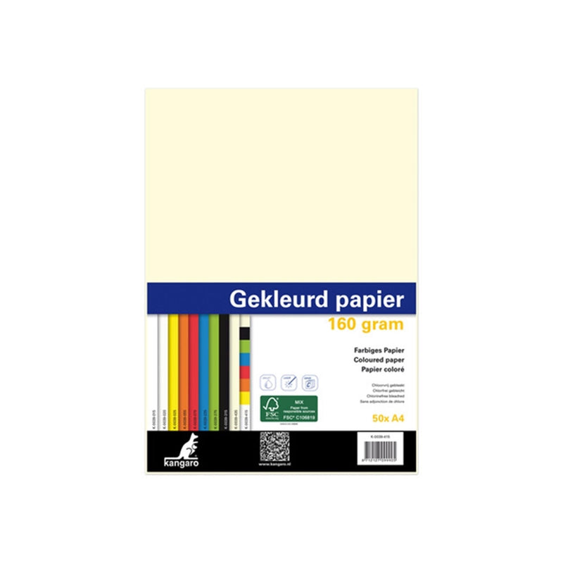 Papel copia canguro a4 160gr 50 hojas surtidas