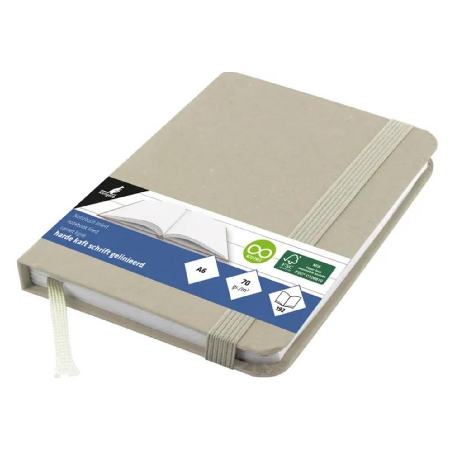 Cuaderno canguro kraft a6 linea 96 hojas